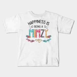 Happiness Is Being A Mimzy Wildflowers Valentines Mothers Day Kids T-Shirt